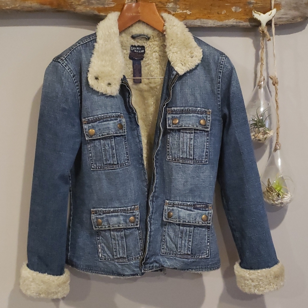 Lucky Brand Denim Jacket with faux sherpa.